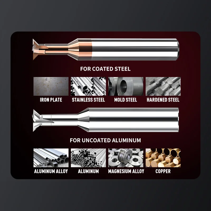Imagem -04 - Dovetail Fresa Aço de Tungstênio Usinagem Ferramentas 8.0 Processamento Metal Alumínio Madeira 1.020 mm 60 ° 45 ° 30 ° 75 ° rl