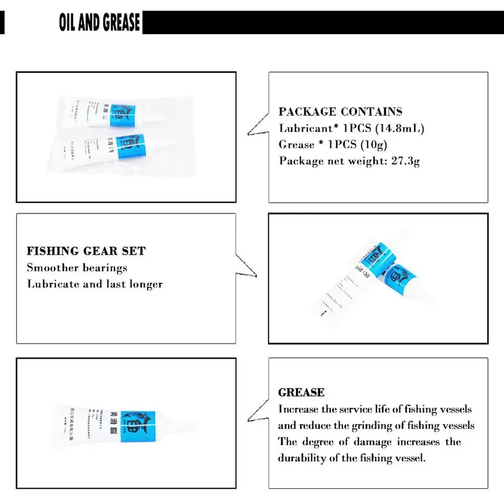 Fishing Tool Fishing Wheel Dedicated Maintenance Lubricating Grease+Liquid Oil Reel Oil Fishing Reel Lubricant Reel Grease