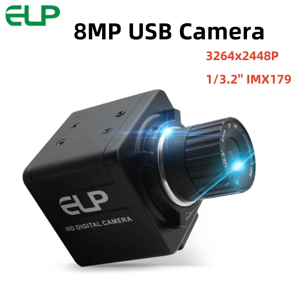 

ELP 8MP IMX179 USB-камера с ручной фокусировкой HD ПК Веб-камера UVC Plug and Play для Windows Linux Android (объектив 4/6/8/12 мм опционально)