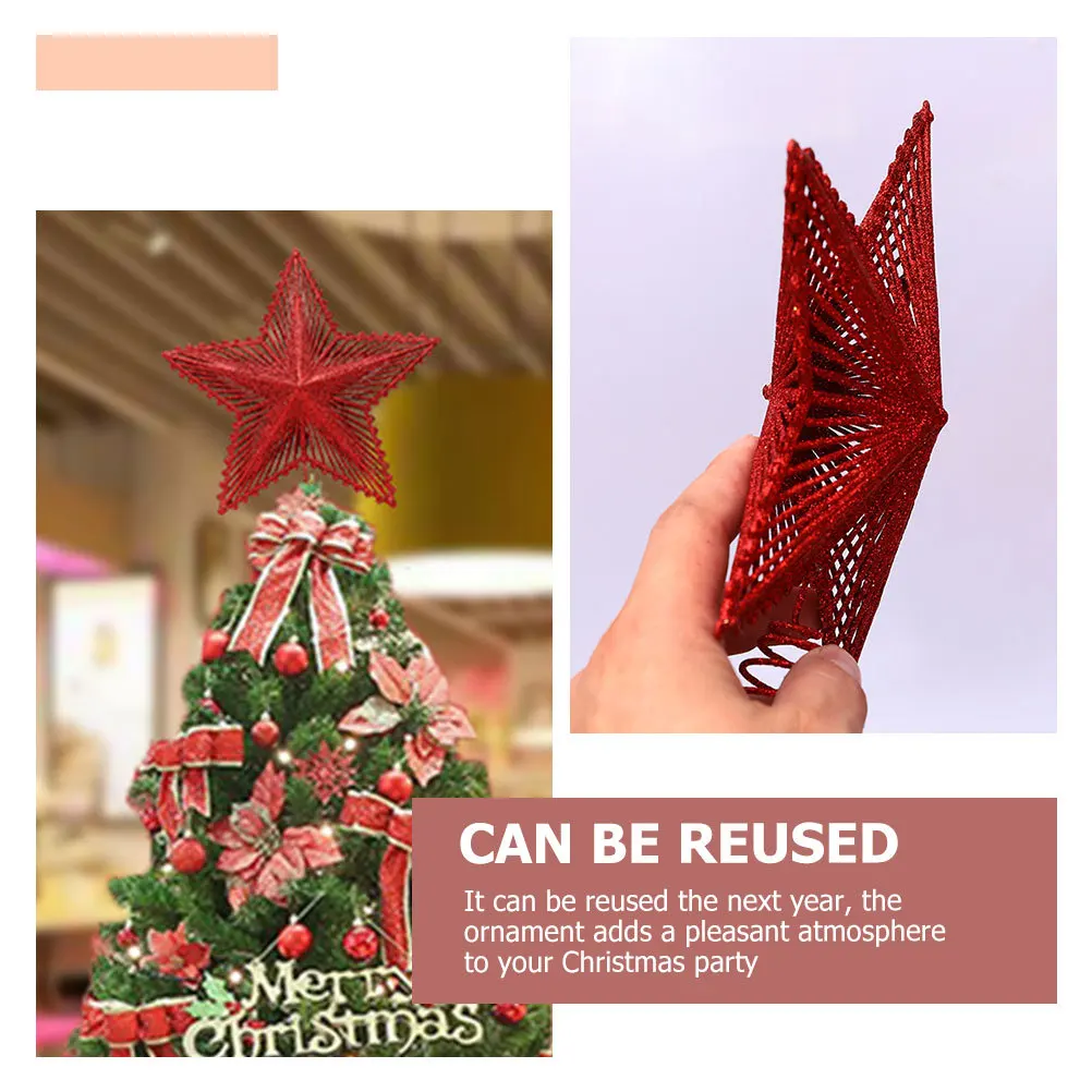 

Christmas Tree Topper Toppers Star Glitter Decorations Outdoor Ornament Metal Xmas