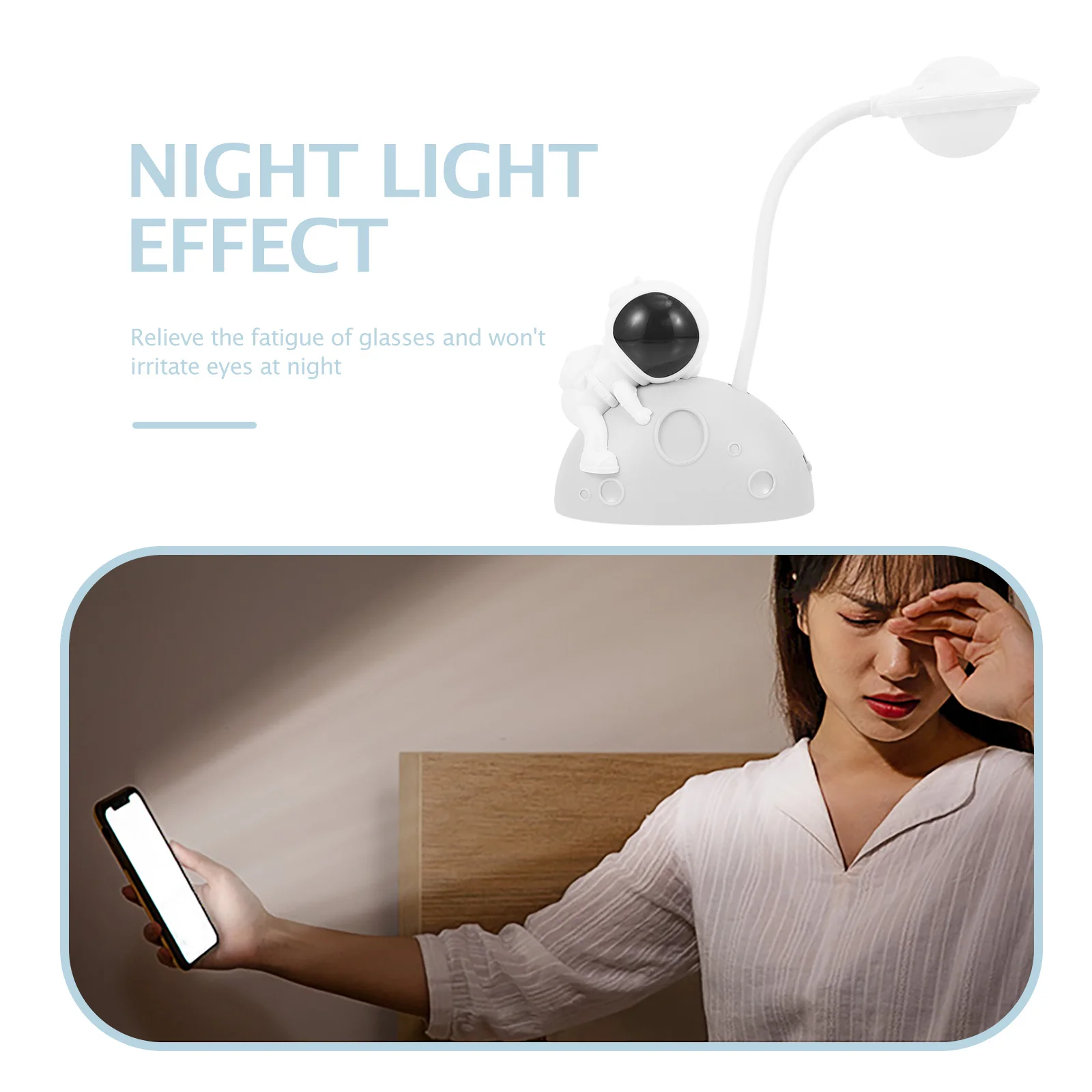 

Unique Spaceman Night Light Astronaut Shape Small USB LED Rechargeable Bed Light Room Bedroom Decor Practical Night Lamp