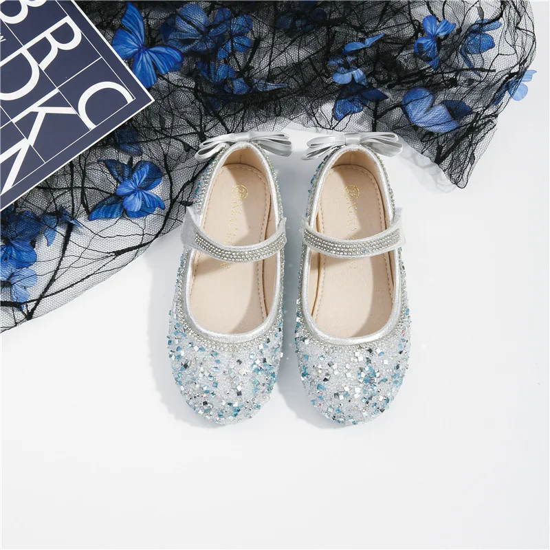 Luxury Girl Mary Janes Glimmer Beautiful Party Spring Autumn Kids Princess Dress Shoes Size 25-35 Fashion Children Leather Shoes