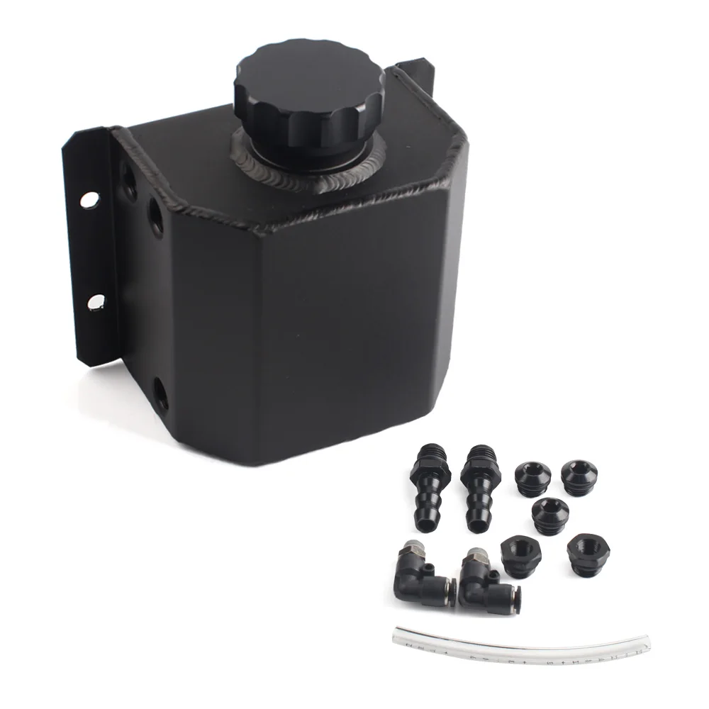 1L Aluminium Olie Catch Kan Reservoir Tank Met Aftapplug Ontluchter Olietank Brandstoftank Universele stijl