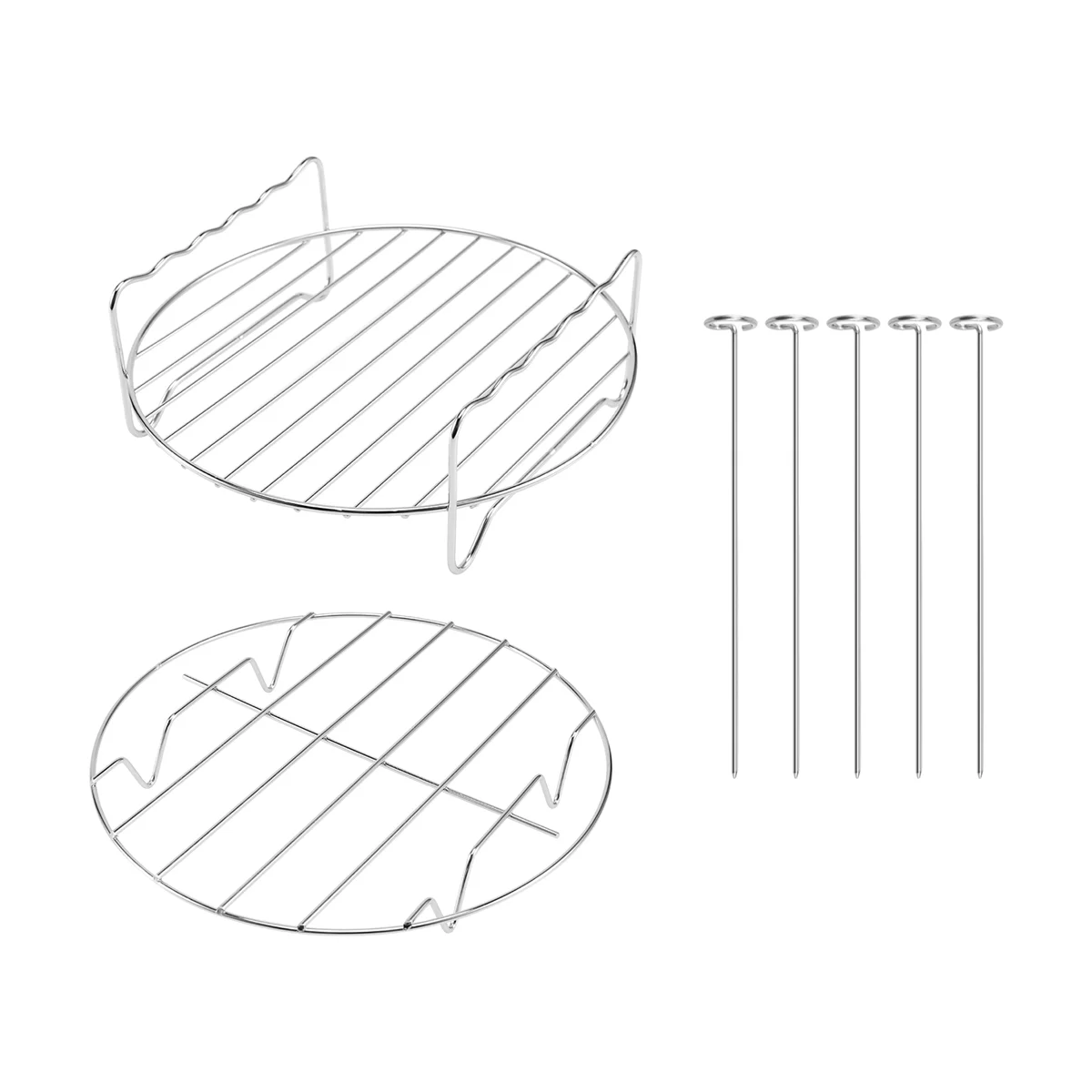 꼬치가 있는 다목적 더블 레이어 랙 세트, 에어 프라이어 액세서리, XL 파워 에어프라이어용, 핫 세일, 2 개