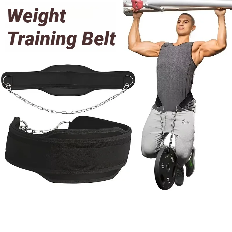 1 Peça Cinto de Carga para Levantamento de Peso e Treino de Força, Novo Estilo, com Corrente, para Fitness, Musculação e Treino de Barra Fixa, Reforçado
