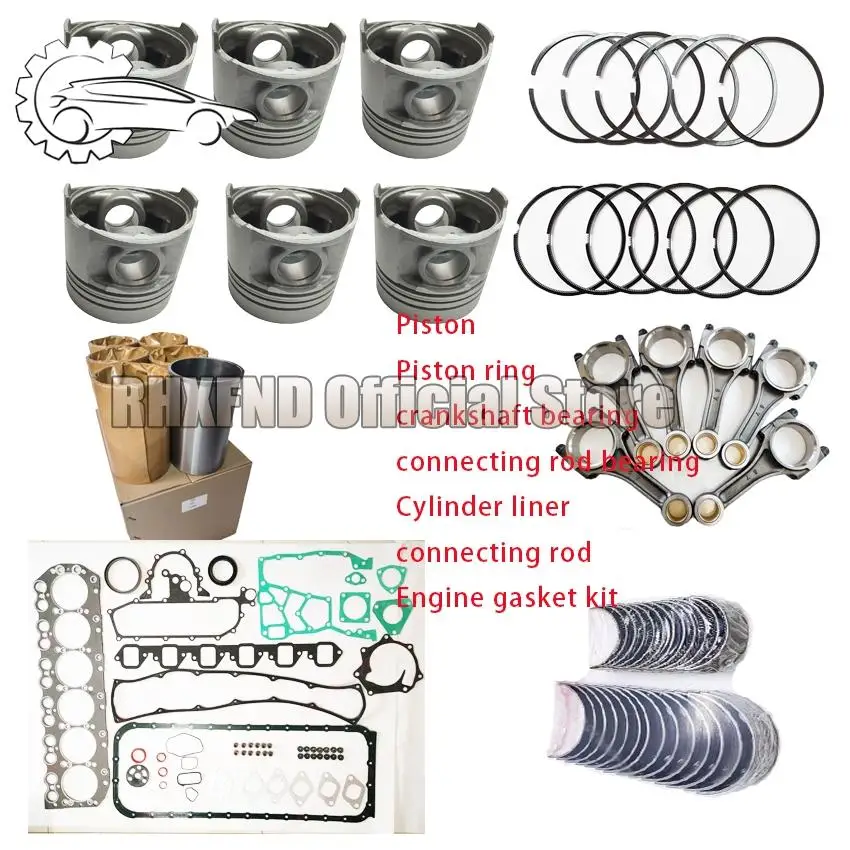 TD42T TD42 Piston Ring/Crankshaft Bearing/Cylinder Liner/Connecting Rod/Gasket Kit For Nissan Safari Pick Up Civilan 4.2D 12V view 5