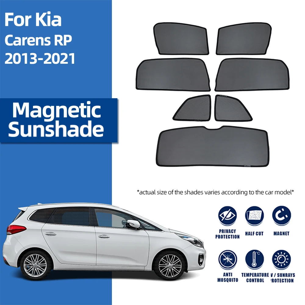 

For Kia Carens RP Rondo 2013-2021 Magnetic Car Sunshade Shield Front Windshield Curtain Rear Side Baby Window Sun Shade Visor