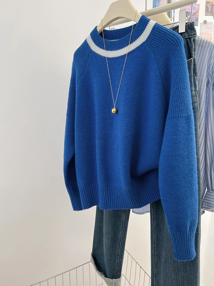 

Women Autumn Winter New Casual Sweater Fashion Round Neck Long Sleeve Knitting Sweater Loose Versatile Pullovers Tops