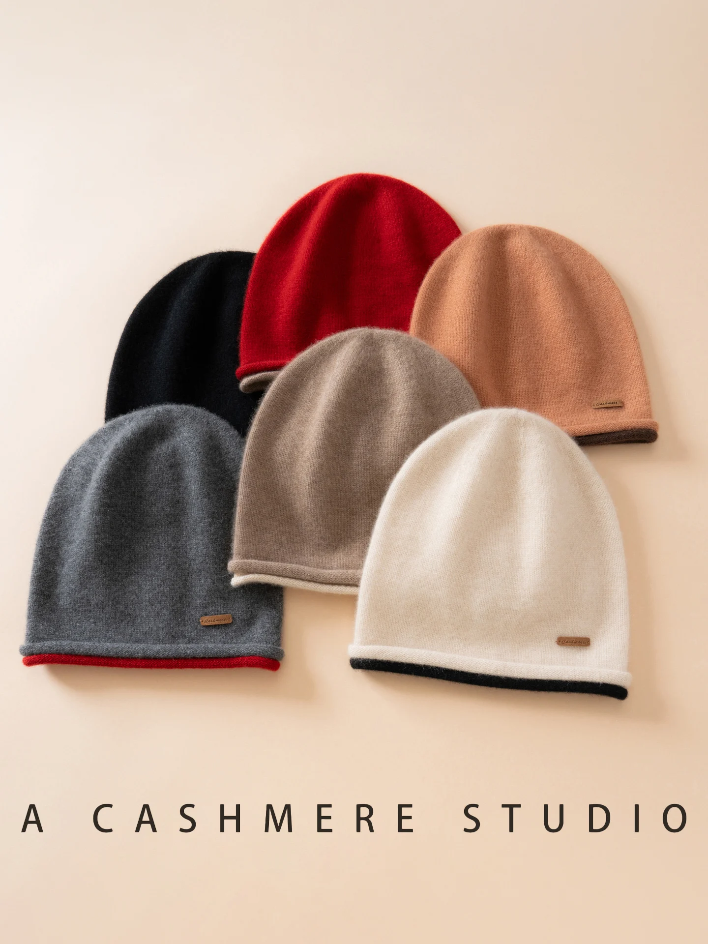 

ADDONEE Women 100% Cashmere Knit Caps Autumn Winter Cold Hat Thick Casual Style Cashmere Beanies Soft Warm Knitwear Hats