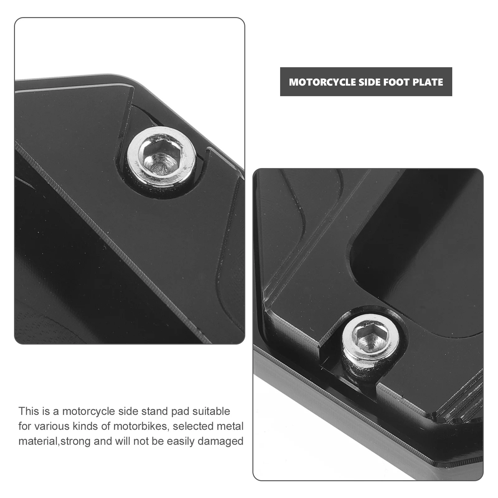 

Motorcycle Kickstand Extension Pad Strong Wear-Resistant Side Stand Foot Plate for Secure Parking on Soft Surfaces Motorbike