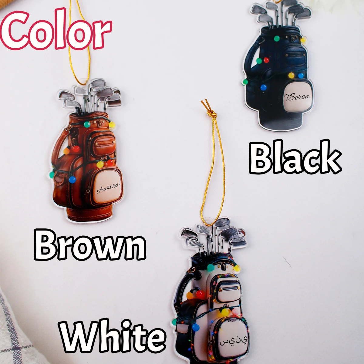 Personalized Golf Ornament 2025, Custom Name Golf Ornaments, Golf Club Ornament, Gift for Golfer Lover Design, Valentine's Day image 4