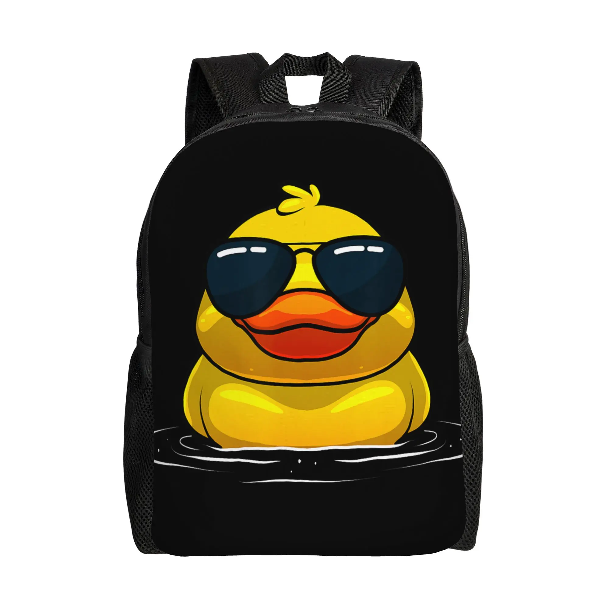 Cool Duck Rubber Duck Lovers Sunglasses Backpack  Women Men Polyester Daily Backpacks Big Fashion School Bags Rucksack