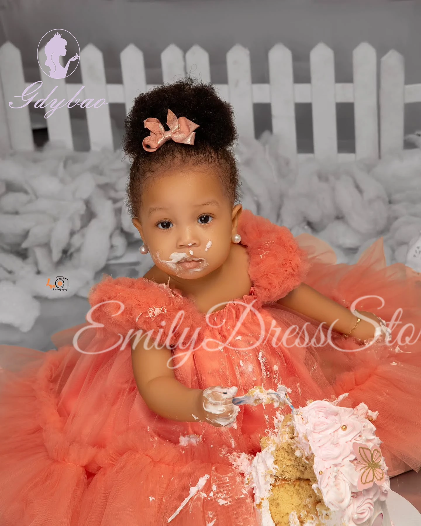 Customized Flower Girl Dress For Wedding Orange Layered Cute Puffy Sleeveless Baby Cute Kids Birthday First Communion Gown