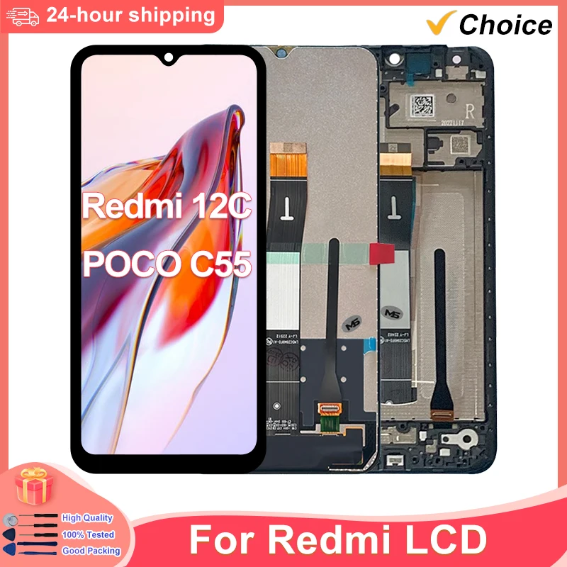 Super IPS für Xiaomi Redmi 12C LCD 22126RN91Y 2212ARNC4L Display Touchscreen Digitizer Baugruppe für Redmi POCO C55 Display
