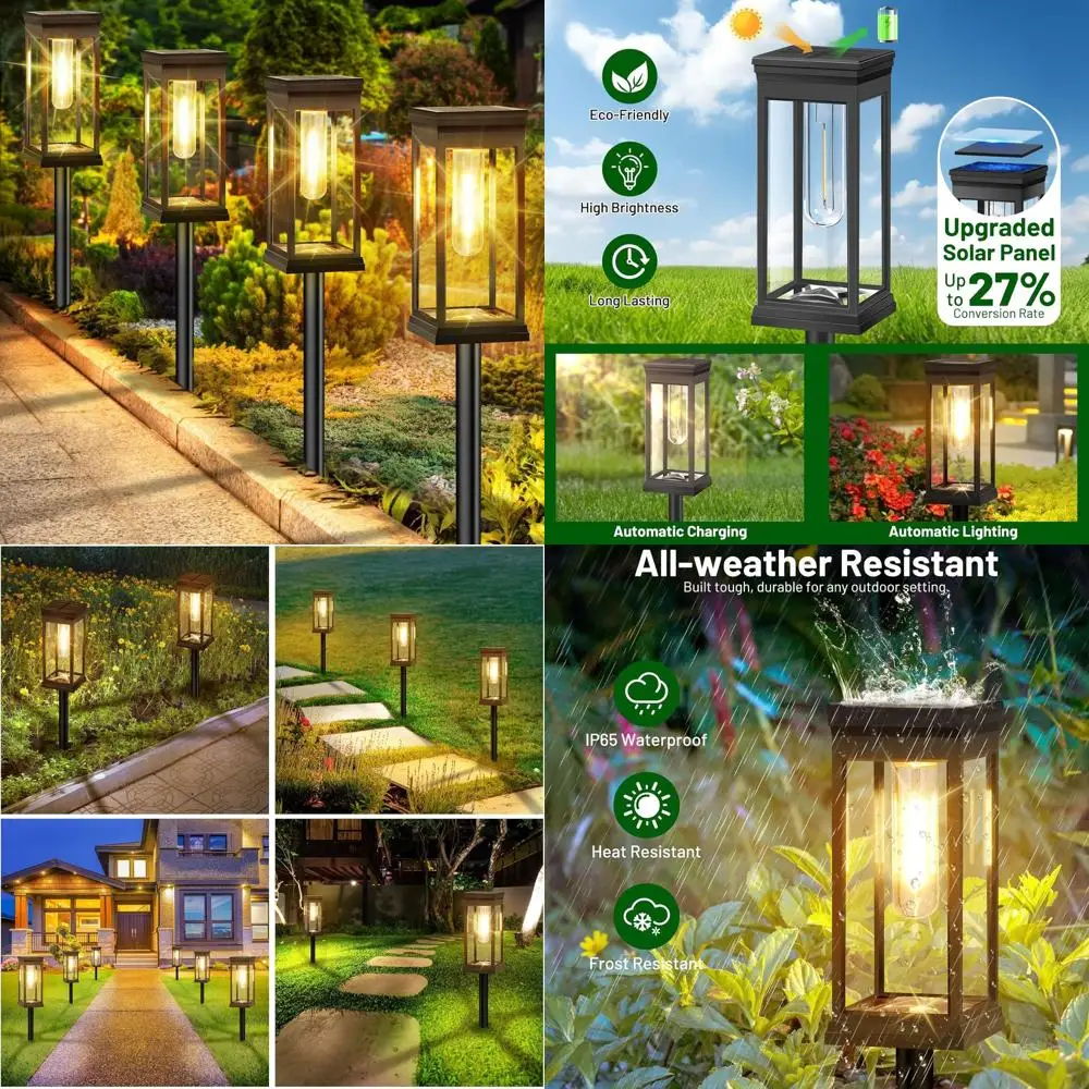 

Solar-Powered Outdoor Lights, 8-Pack Large LED Waterproof Yard Lights, Bright Garden Pathway Lighting, Warm White