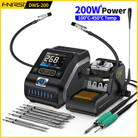 FNIRSI DWS-200 200W Power Repaid Heating Soldering Iron Staion C210 C245 Solder Iron Handle Electronic Welding Rework Station