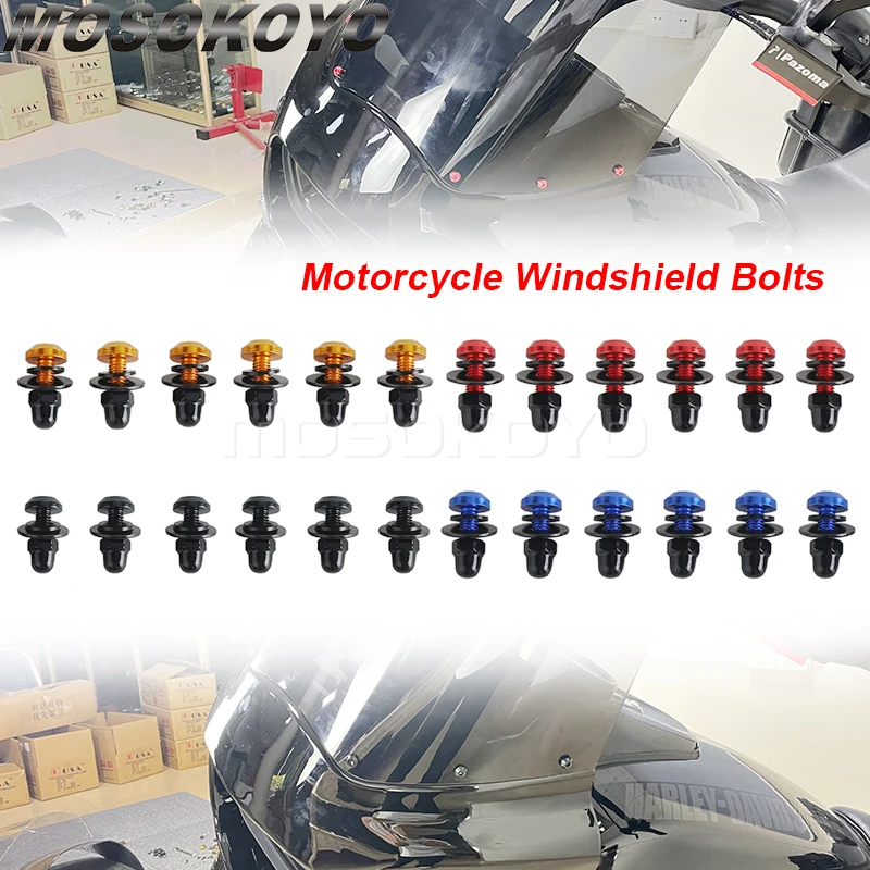 

Motorcycle Club Style Headlight Fairing Windshield Screw Bolts Nut Fastener T25 For Harley Softail Street Bob Low Rider Standard