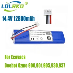 14.4V 12800mAh Robot Vacuum Cleaner Replacement Battery for Ecovacs Deebot Ozmo 920,930,901,905,937,900 Lithium Ion Battery