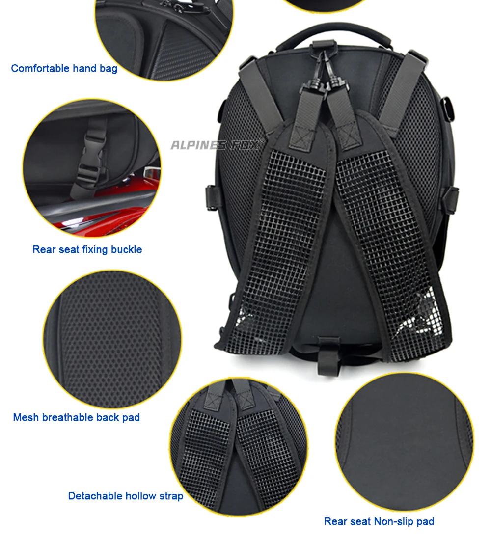 Moto zentrische wasserdichte Motorrad-Heck tasche Multifunktions-Rücksitz tasche Hochleistungs-Motorrad tasche Fahrer-Fallbein-Seiten tasche – Detail 10