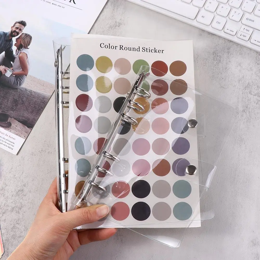 Closure Planner Student Card Storage PVC Notebook Cover Loose Leaf Folder Notebook School Office Supplies Ring Binder Cover