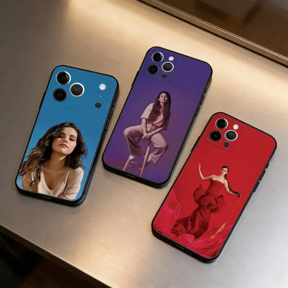 

Singer Selena Gomez Soft Silicone Black Cover,Phone Case For iPhone 17,16,15,14,13,12,11 Plus,Pro Max,XS