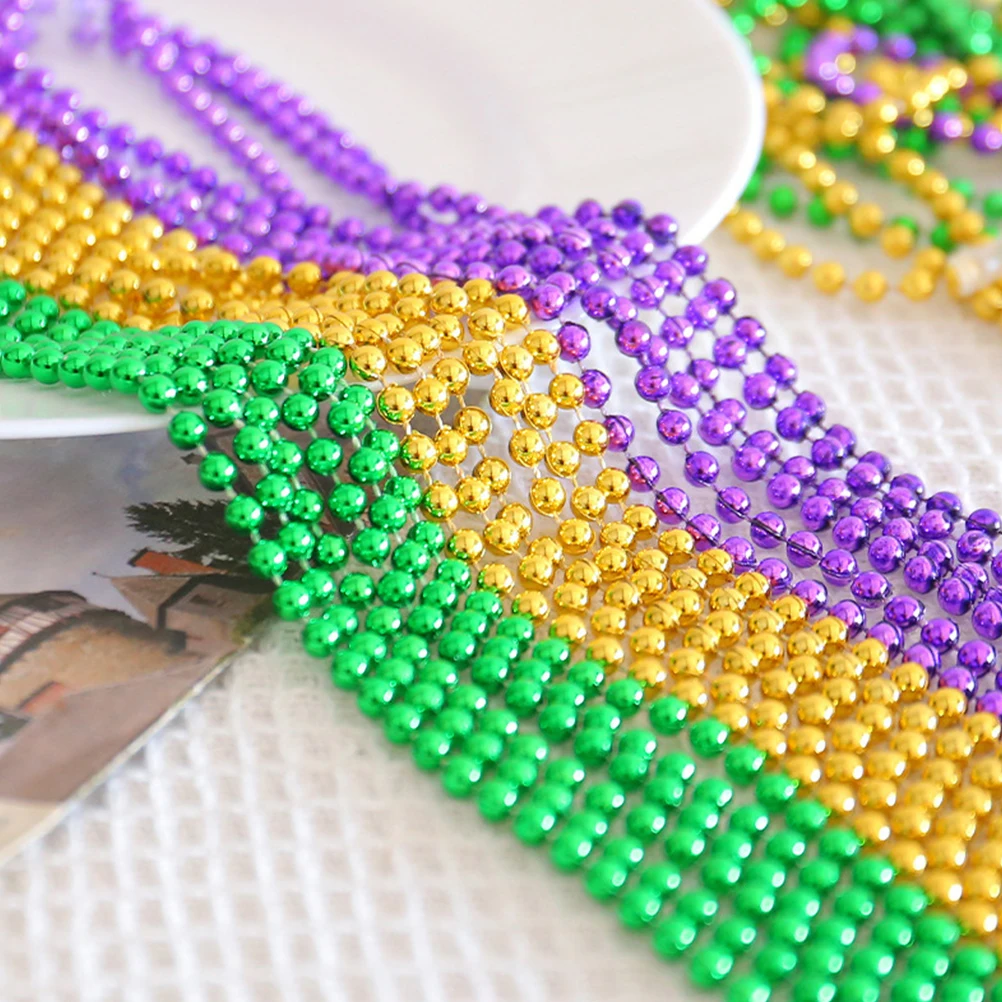 

Necklace for Party Plastic Bead Chain Mexican Carnival Necklaces Decorative Golden Fiesta Beaded