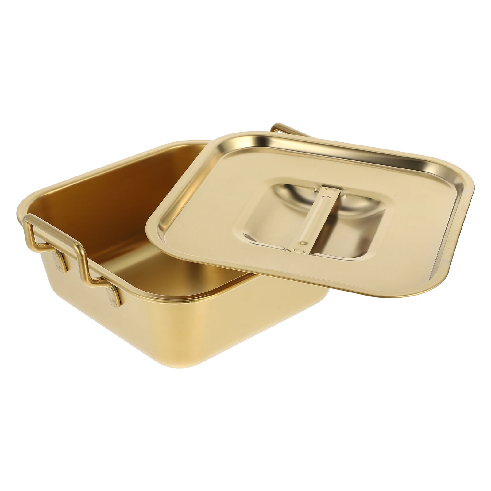 الفولاذ المقاوم للصدأ مربع مربع يخدم للدجاج المقلي البطاطس المقلية تيراميسو الحلويات وعاء للوجبات الخفيفة مسطحة القاع المنزل