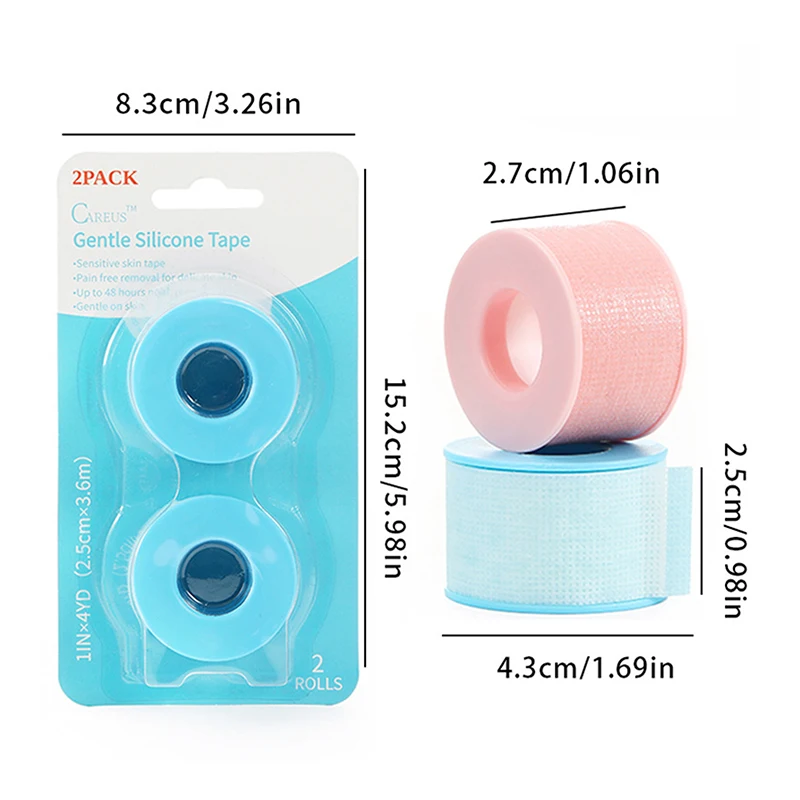 2 Rolls Wimperverlenging Gel Tape Anti-allergie Ademende Micropore Stof Tape Niet-geweven Tape Voor Enten Valse Wimper patch