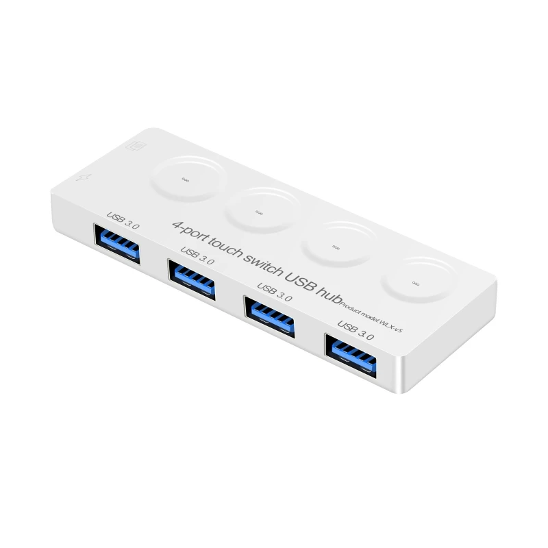 Powered USB Hub -4 Ports USB Data Hub with Individual On/Off Switches