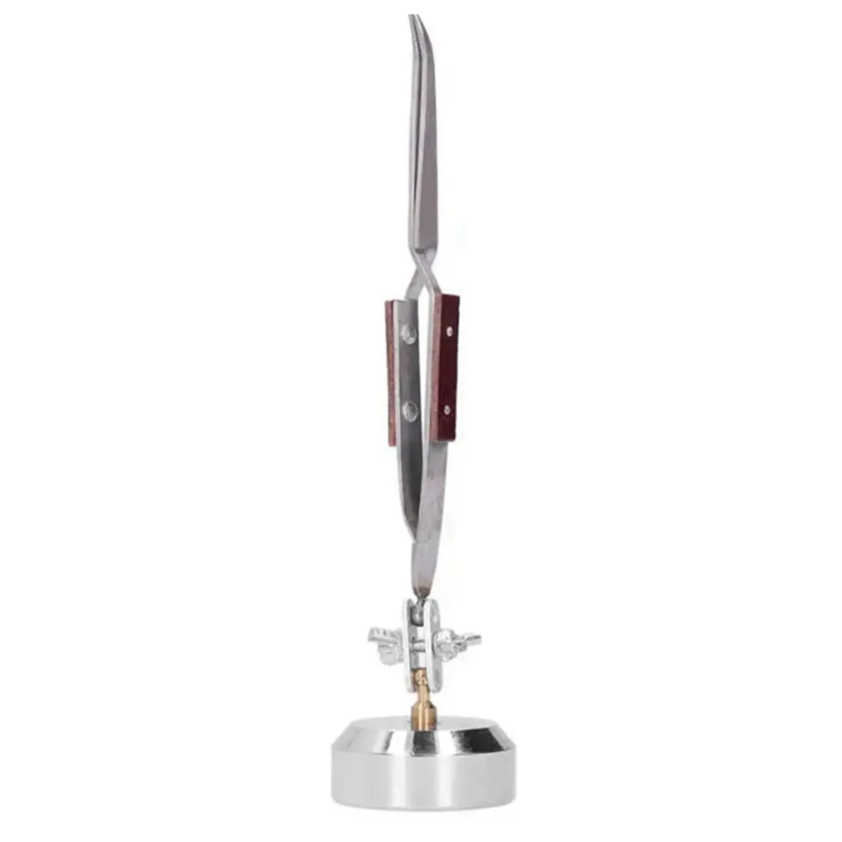 Universal Bracket Welding Tweezers Hand Tool Straight Mouth Rebound Welding Pliers Third Pointer Tweezers with Base