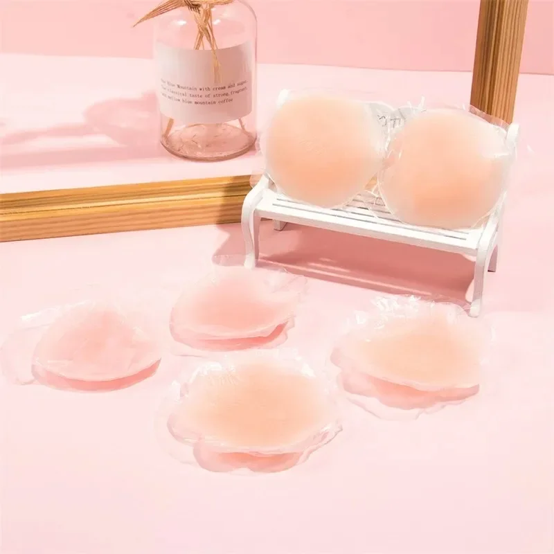 Reusable Women Breast Petals Lift Nipple Cover Invisible Adhesive Silicone Push Up Sexy Backless Strapless Breast Cover Pasties