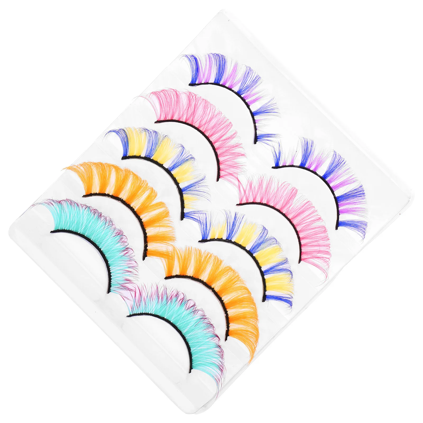 5 أزواج من الرموش الصناعية الملونة والمجعد وخفيفة الوزن، سهلة الاستخدام، إكسسوارات المكياج للنساء والفتيات هدية #2