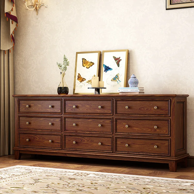 chest of drawers solid wood, five seven eight-nine, chest, bedroom storage cabinet, living room vintage drawer cabinet
