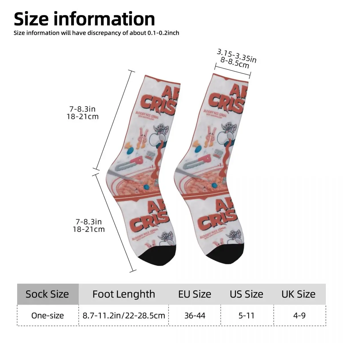 Terrifier Movie Art Crispies Stockings Design Kawaii Socks Autumn Anti Slip Socks Men Outdoor Quality Socks