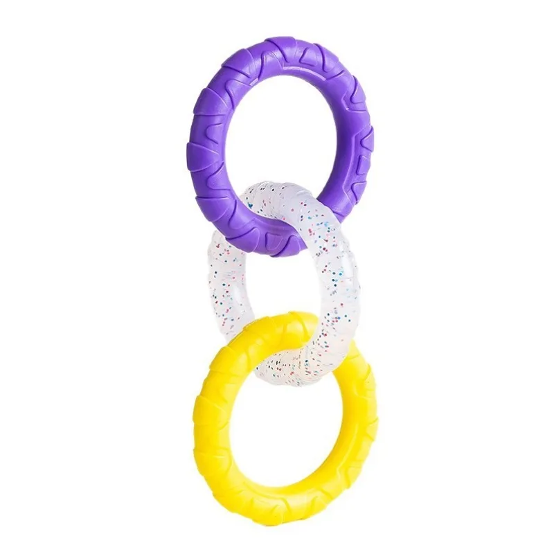 

Dog Chew Toy Tug Ring Training Chew Resistant Durable TPR Teeth Clean Fetch For Small Medium Large Dogs Interactive Outdoor Play