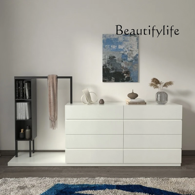 

Modern minimalist coat rack, eight-bucket cabinet, integrated baking paint storage cabinet bedroom entry floor-to-ceiling hanger
