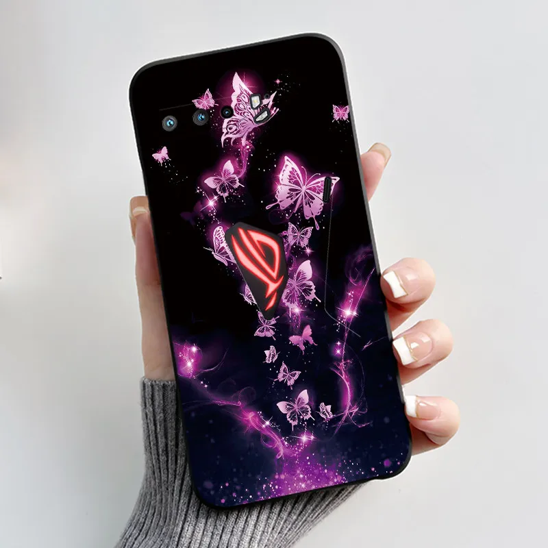 For ASUS ROG Phone 3 5 5S Case Soft Silicone Black Shells Cover For ASUS ROG 5 5s 3 Coque Cute Flower Cartoon Printing Casing - view 6