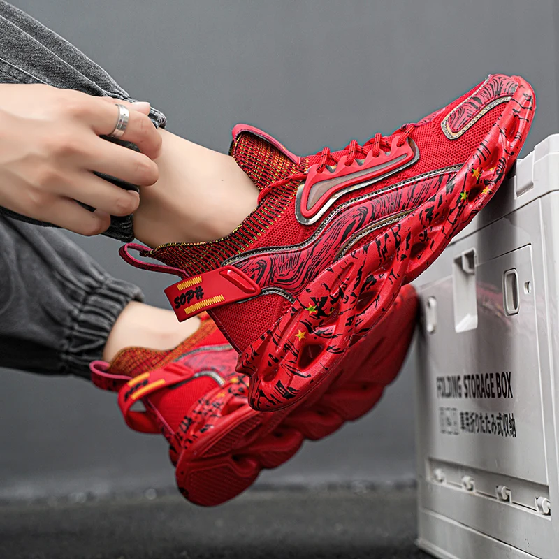 أحذية الجري الرجالية ذات النعل الناعم برباط علوي أحذية رياضية للرجال خفيفة الوزن شبكية قابلة للتنفس ومضادة للانزلاق ومقاومة للاهتراء للرجال