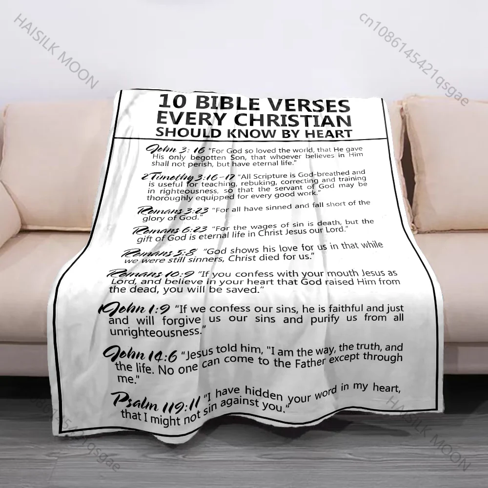 10 Bible Verses Every Christian Should Know Print Believer Pray blanket Warm soft flannel material suitable for all seasons