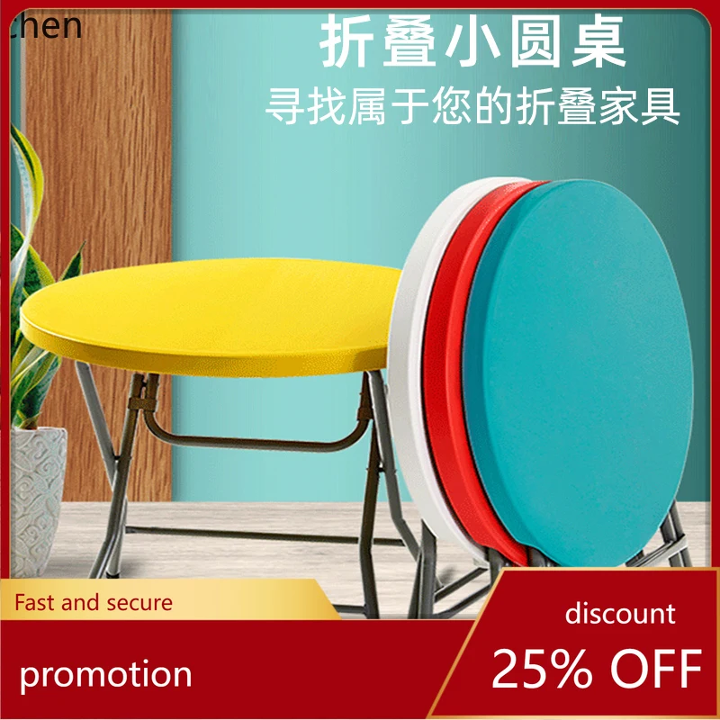 

HXL Folding Dining Table Round Simple Outdoor Table and Chair Set Foldable