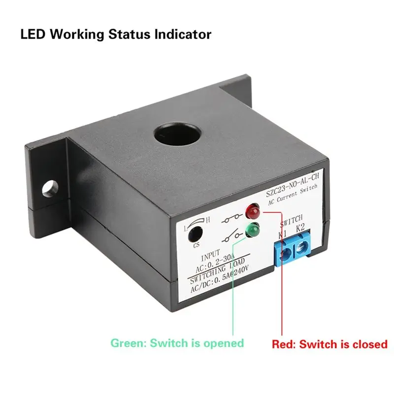 A13E-Adjustable AC 0.2230A Szc233no ALLCH Szc233no ALLCH Normally Open Current Sensing Switch Normally Open Current Sensing Swit