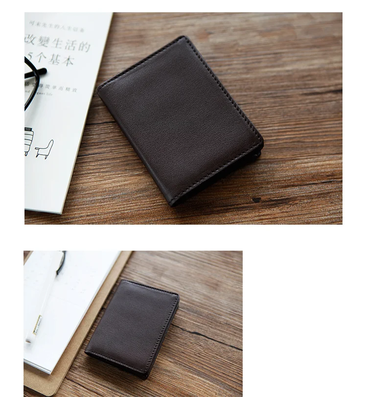 LANSPACE genuine leather coin purses holders famous brand business card designer card holder