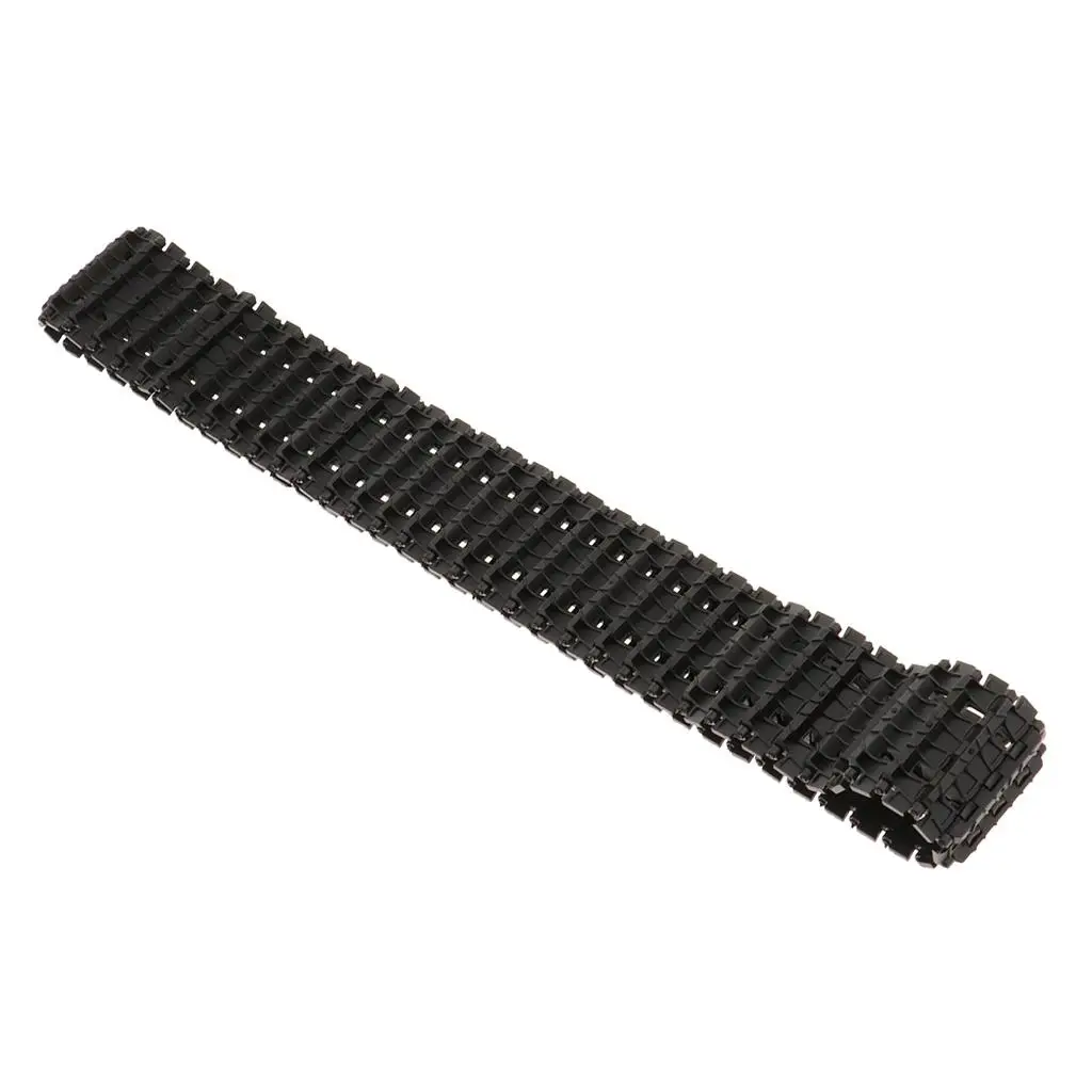 Trilho de Borracha Preto Montado para Chassi de Tanque de Plástico, Correntes de Esteira Removíveis, Roda de Pedrail, Peças DIY para Robótica