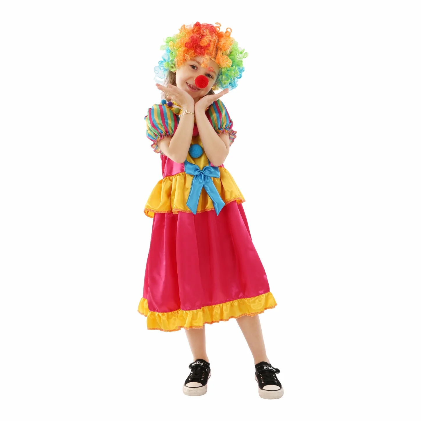 Children Funny Park Carnival Party Circus Clown Dress Up Outfit Kids Halloween Cosplay Role-Playing Costumes