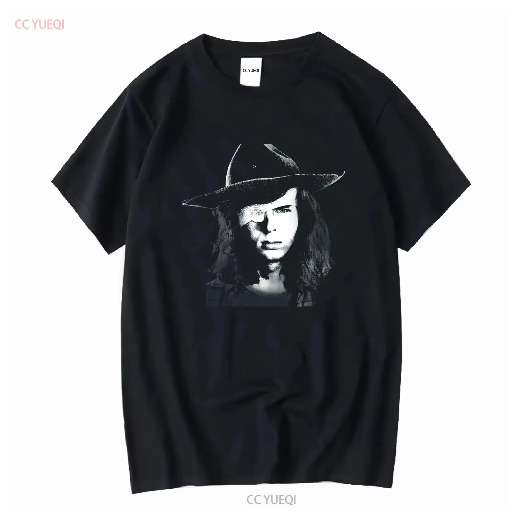 The Walking Dead Carl Grimes Camiseta negra Oficial OOP Tallas limitadas Left vintage Lavado Unisex Ropa ligeramente de diseñador