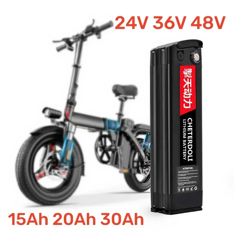 High Power 48V 20Ah 4Pin  Bike Battery Pack Silverfish 24V 15Ah Lithium Ion for Bicycle Conversion Replacement Long Range Riding