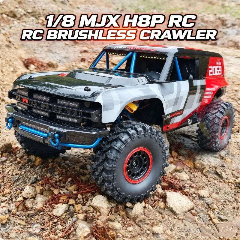 Large Size 1/8 MJX H8P Remote Control Simulation Ford Electric FOC Brushless 4WD RC Climbing Off-Road Vehicle Model With Lights