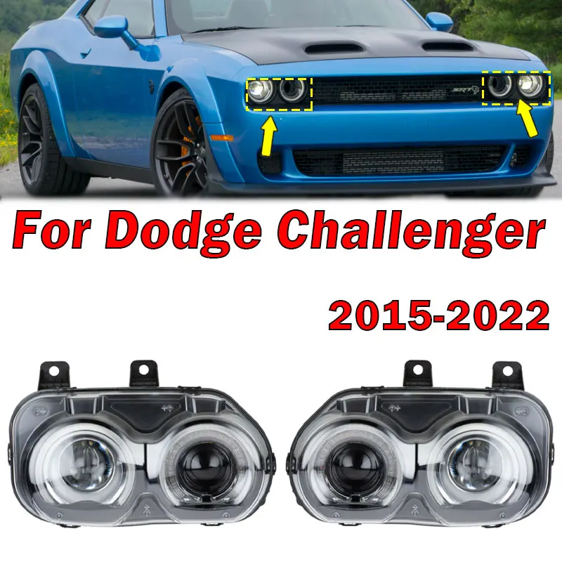 Car Front Bumper Headlight For Dodge Challenger 2015 2016 2017 2018 2019 2020 2021 Auto Headlamp Assembly 68174065AF 68174064AF