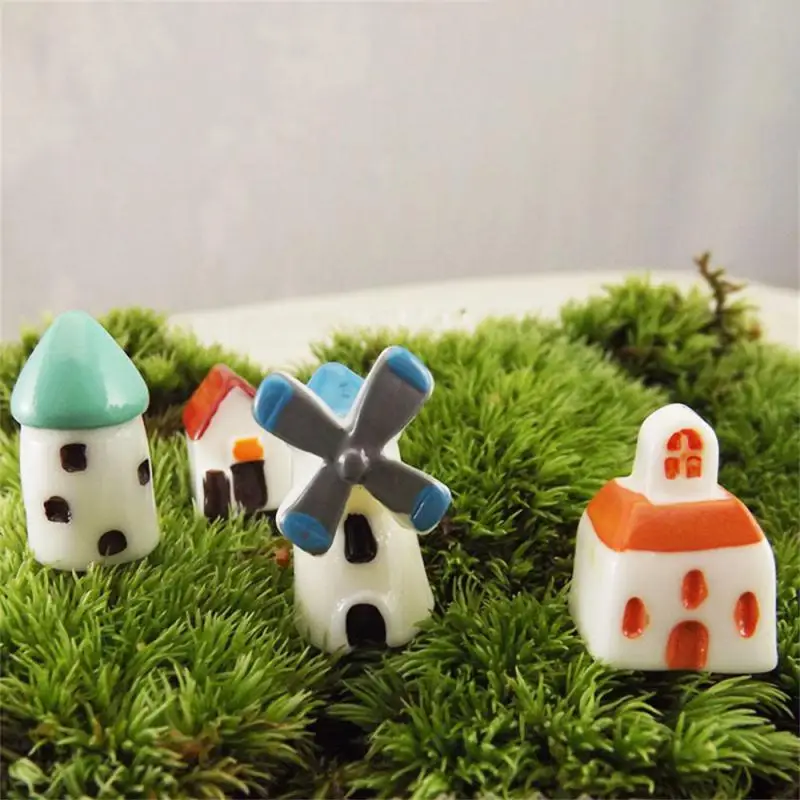 Miniature Landscape Decorations Church Castle Crafts Creative Fairy Kawaii Style Garden Supplies Mini House Modeling Design