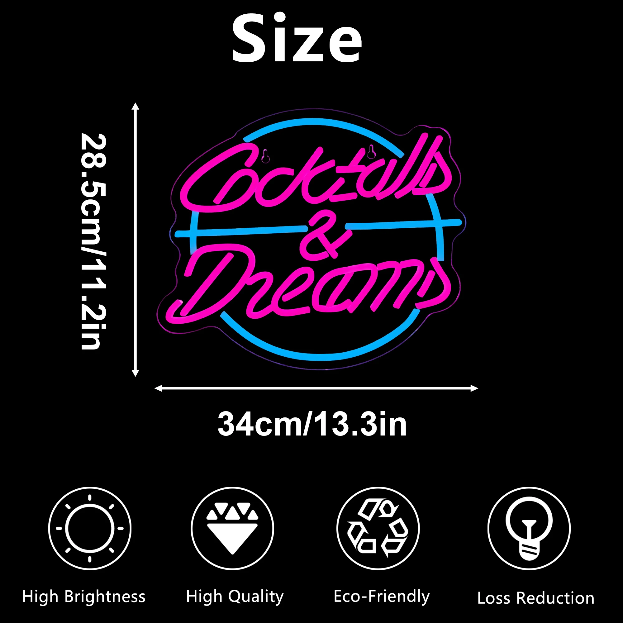 LED Neon Sign cocktail And Dreams Business Pub Bar Neon Light Store Shop LED Signboard Wall Decor insegne al Neon luci notturne a LED